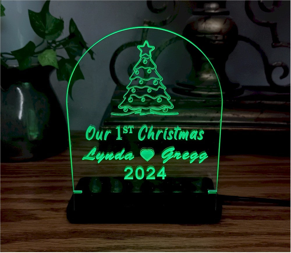 SC Custom Engraved LED Nightlight Our First Christmas 501