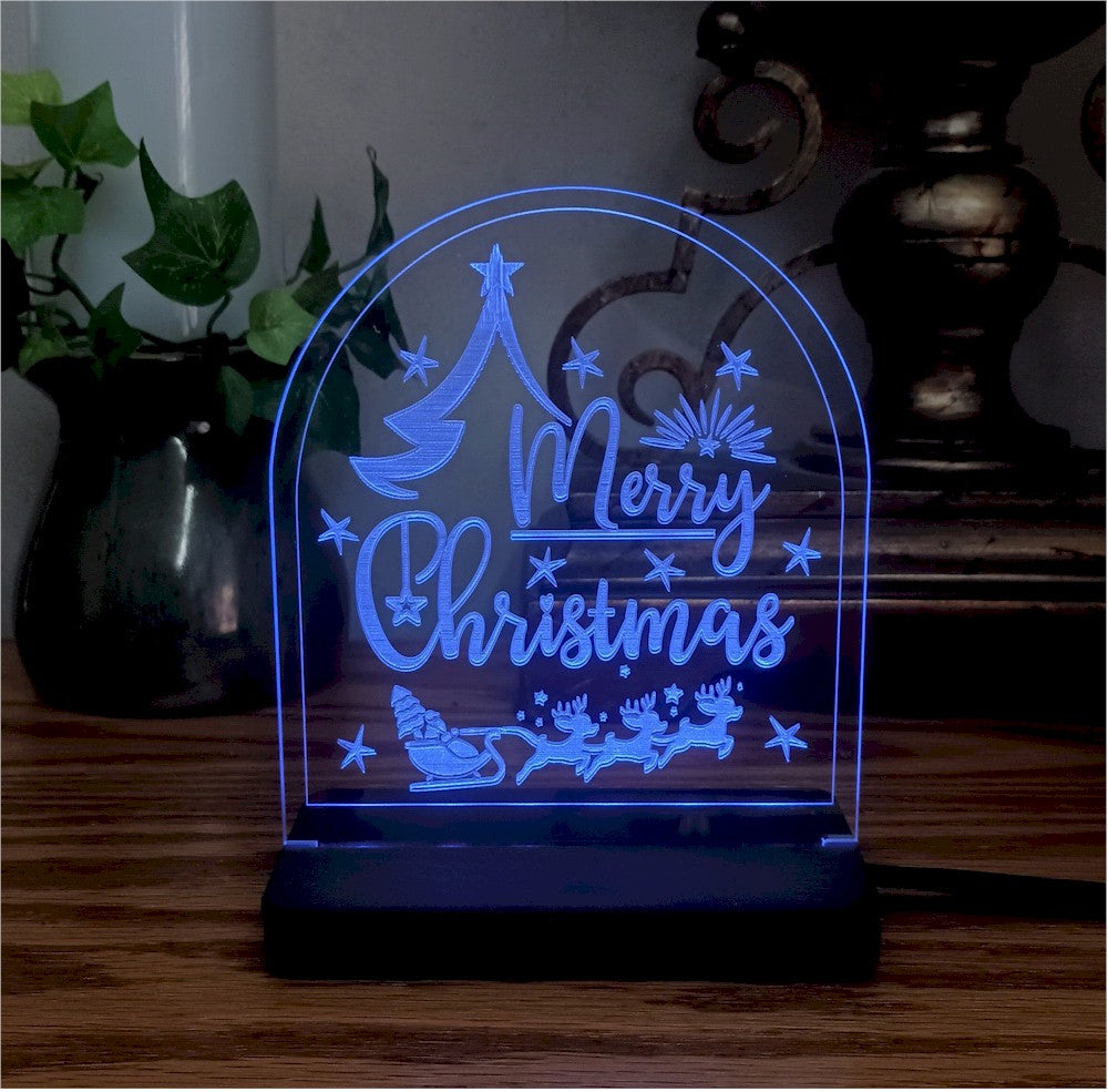 Christmas Edge-Lit Sign Custom Engraved LED Merry Christmas 2