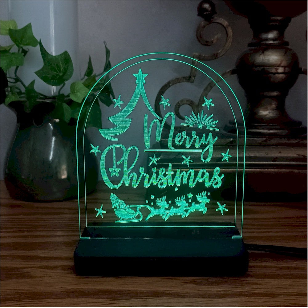 Christmas Edge-Lit Sign Custom Engraved LED Merry Christmas 2