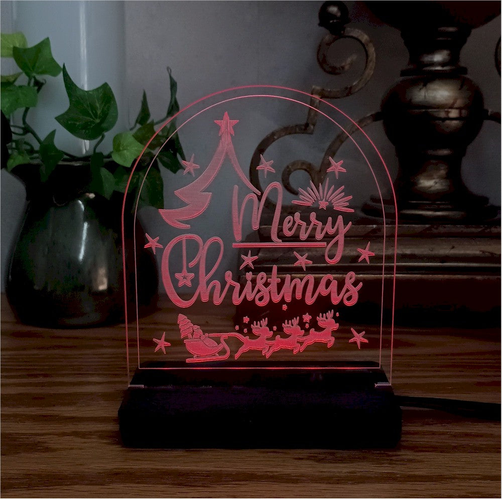 Christmas Edge-Lit Sign Custom Engraved LED Merry Christmas 2