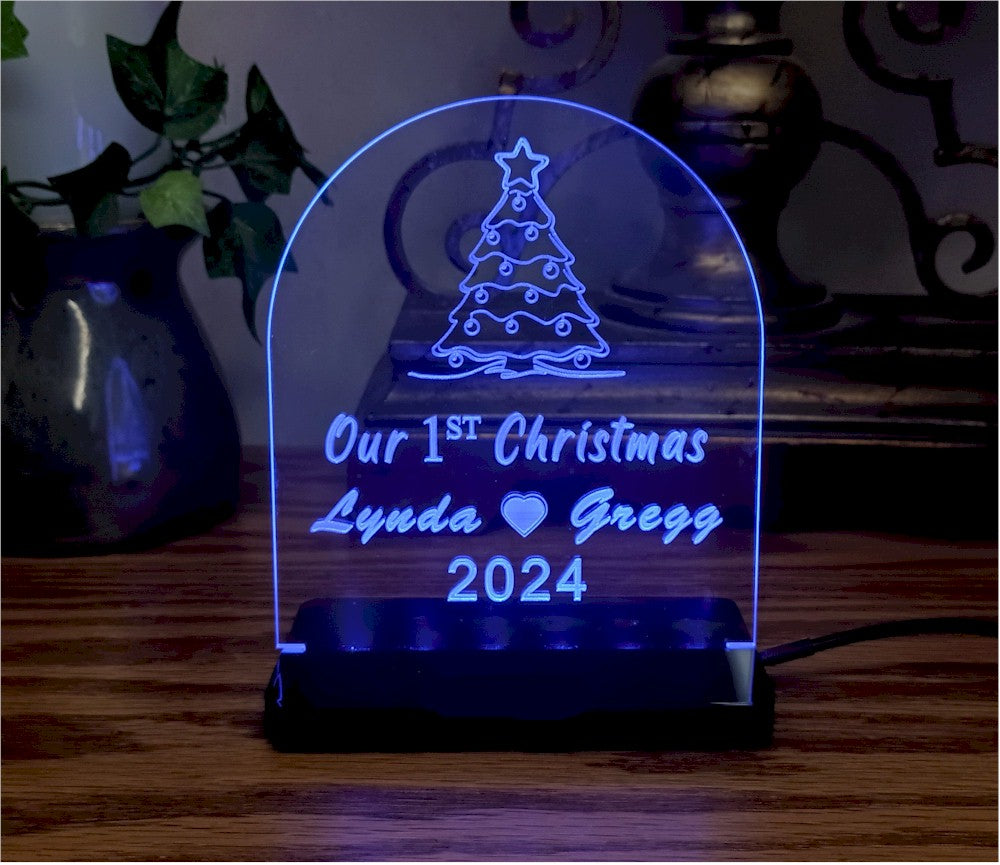 Custom Engraved LED Nightlight Our First Christmas