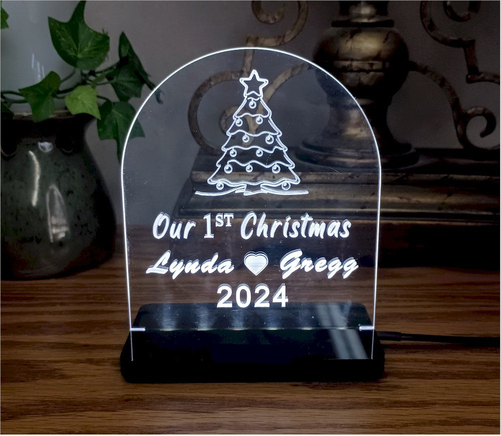 Custom Engraved LED Nightlight Our First Christmas