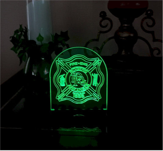 Custom Engraved LED Nightlight Fire EMS Rogers Arkansas