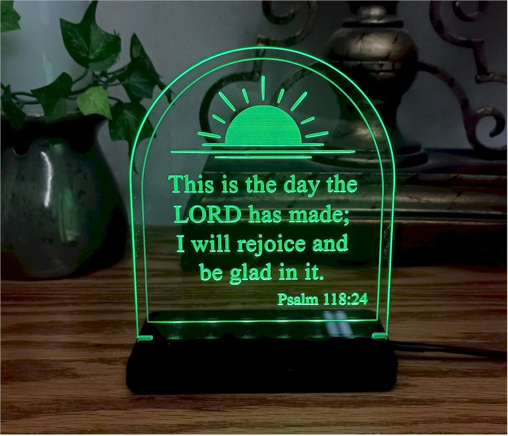 Custom Engraved LED Nightlight Psalm 118:24