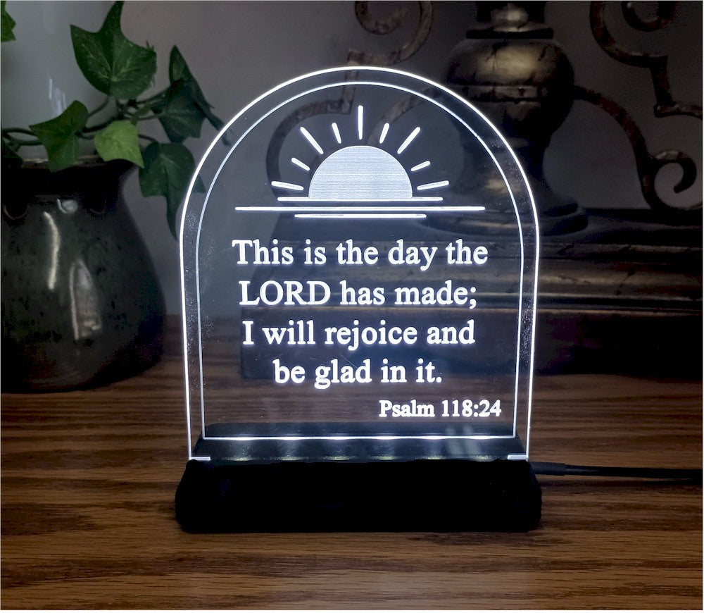 Custom Engraved LED Nightlight Psalm 118:24